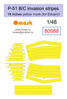 P-51 B/C Invasion Stripes 18" Yellow Mask (For Eduard)