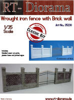 Wrought Iron Fence with Brick Wall - Image 1